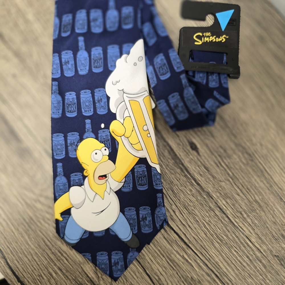 THE SIMPSONS  Dress Tie ‎ NWT  2003  BRIEFLY STATED  Homer  DRINK BEER MUG